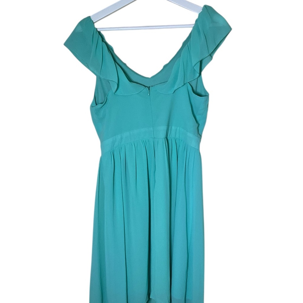 Elegant Teal Off-Shoulder Dress